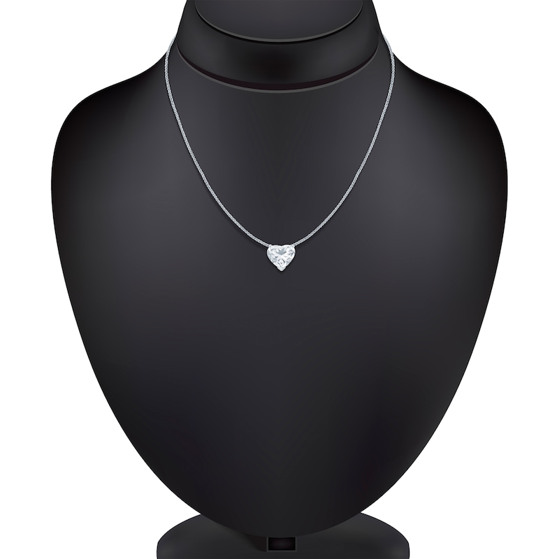 Main Image 3 of Pnina Tornai Heart-Shaped Lab-Grown Diamond Solitaire Necklace 5 ct tw 14K White Gold 18" (VS2/F)