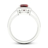 Thumbnail Image 4 of Natural Garnet & White Lab-Created Sapphire Ring Sterling Silver