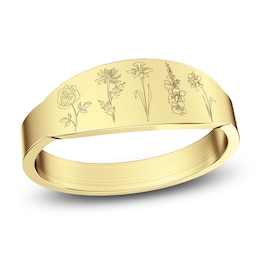 Birth Flowers Ring 10K Yellow Gold