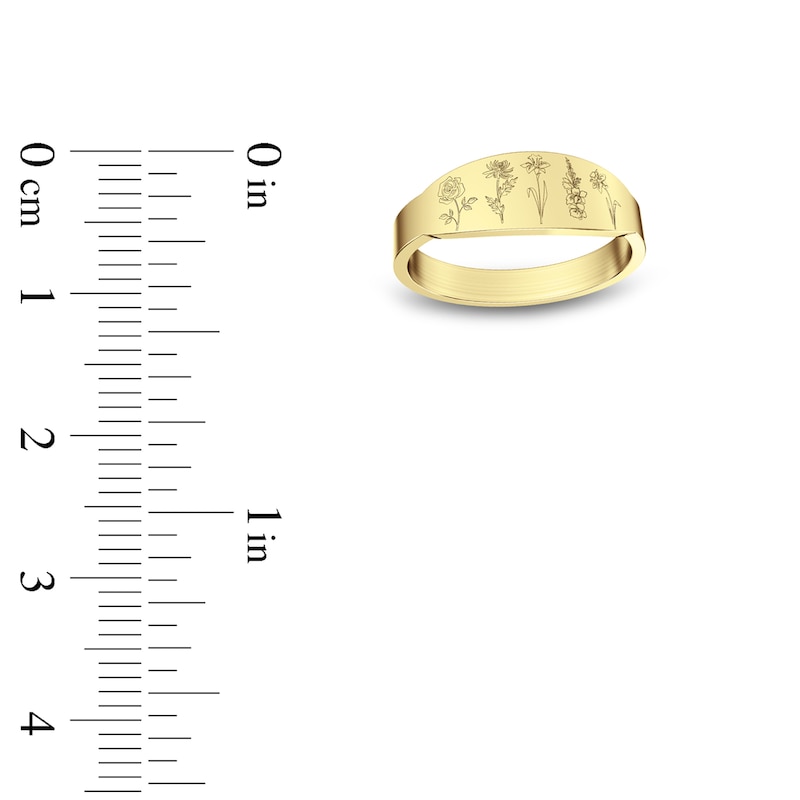 Main Image 5 of Birth Flowers Ring 10K Yellow Gold