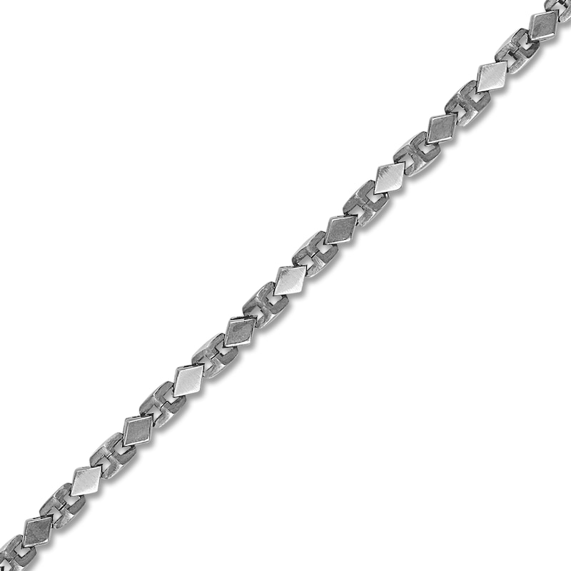 Main Image 3 of 1933 by Esquire Men's Rhombus Curb Chain Bracelet Oxidized Sterling Silver 8.5"
