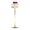Thumbnail Image 3 of Natural Ruby Ring 1/8 ct tw Diamonds 14K Yellow Gold