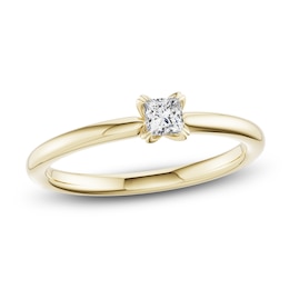 Princess-Cut Diamond Solitaire Engagement Ring 1/4 ct tw 14K Yellow Gold (I2/I)