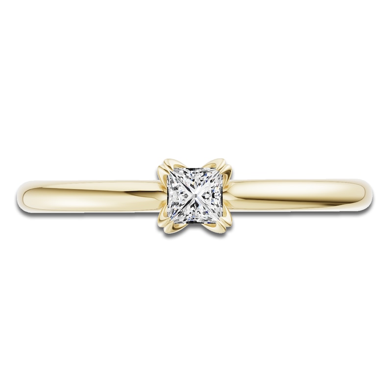 Main Image 3 of Princess-Cut Diamond Solitaire Engagement Ring 1/4 ct tw 14K Yellow Gold (I2/I)
