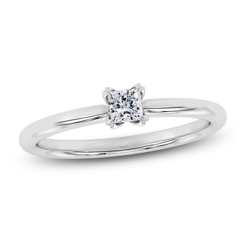 Main Image 1 of Certified Princess-Cut Diamond Solitaire Engagement Ring 1/4 ct tw 18K White Gold (SI2/G)