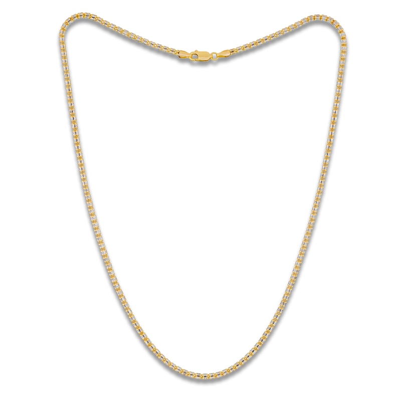 Main Image 3 of Diamond-Cut Ice Chain Necklace 2.6mm Solid 10K Yellow Gold 20"