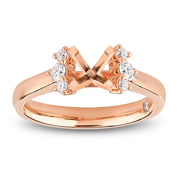 Storied Diamond Desert Sands of Eternity Engagement Ring Setting 1/4 ct tw 18K Rose Gold