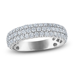 Lab-Grown Diamond Three-Row Anniversary Ring 2 ct tw 10K White Gold