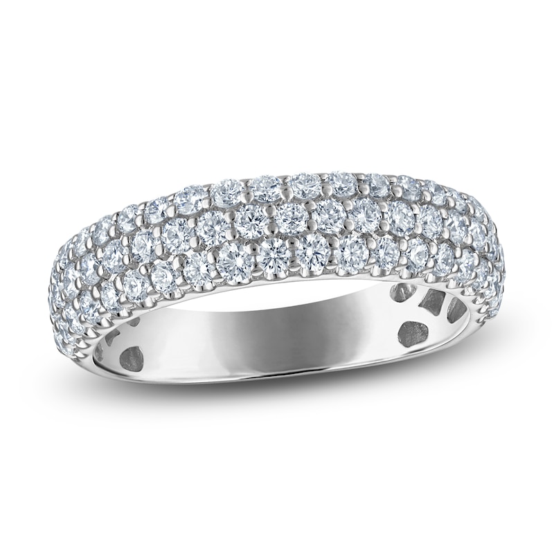 Main Image 1 of Lab-Grown Diamond Three-Row Anniversary Ring 2 ct tw 10K White Gold