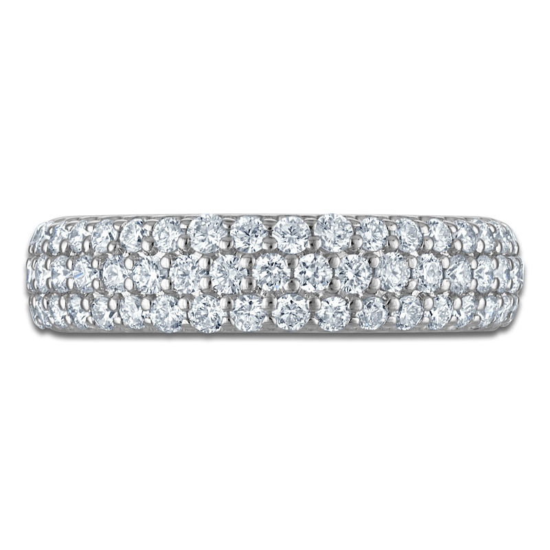 Main Image 3 of Lab-Grown Diamond Three-Row Anniversary Ring 2 ct tw 10K White Gold