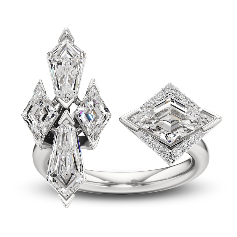 Main Image 4 of J'Lure Lozenge Step-Cut & Tie Step-Cut Lab-Grown Diamond Deconstructed Ring 3-1/4 ct tw 14K White Gold