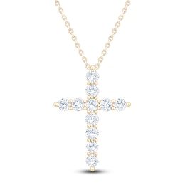 Brilliant Moments Diamond Cross Necklace 1-1/4 ct tw 14K Yellow Gold 18"