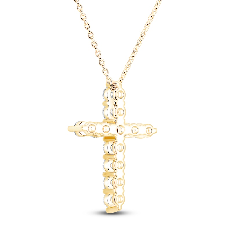 Main Image 3 of Brilliant Moments Diamond Cross Necklace 1-1/4 ct tw 14K Yellow Gold 18"