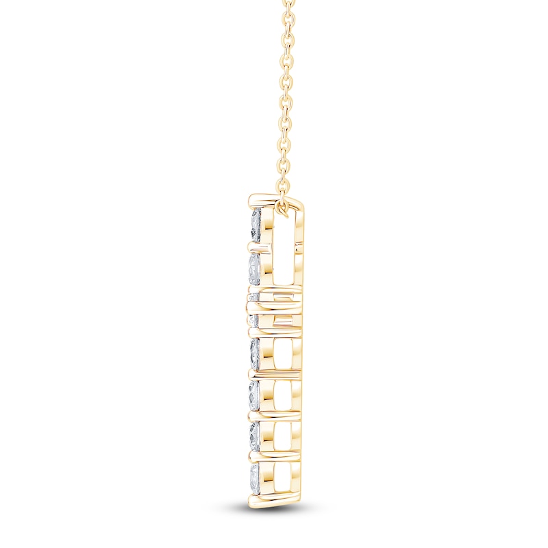 Main Image 4 of Brilliant Moments Diamond Cross Necklace 1-1/4 ct tw 14K Yellow Gold 18"