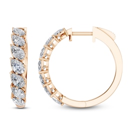 Pear-Shaped Lab-Grown Diamond Hoop Earrings 2 ct tw 14K Rose Gold