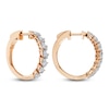 Thumbnail Image 3 of Pear-Shaped Lab-Grown Diamond Hoop Earrings 2 ct tw 14K Rose Gold