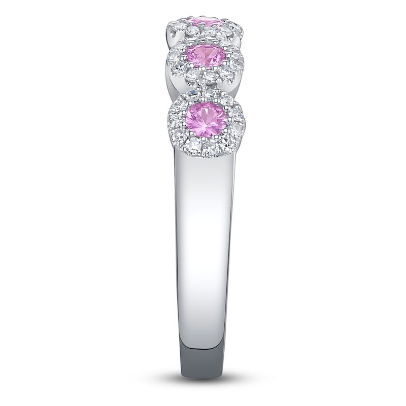 Main Image 3 of Shy Creation Natural Pink Sapphire & Diamond Five-Stone Ring 1/8 ct tw 14K White Gold