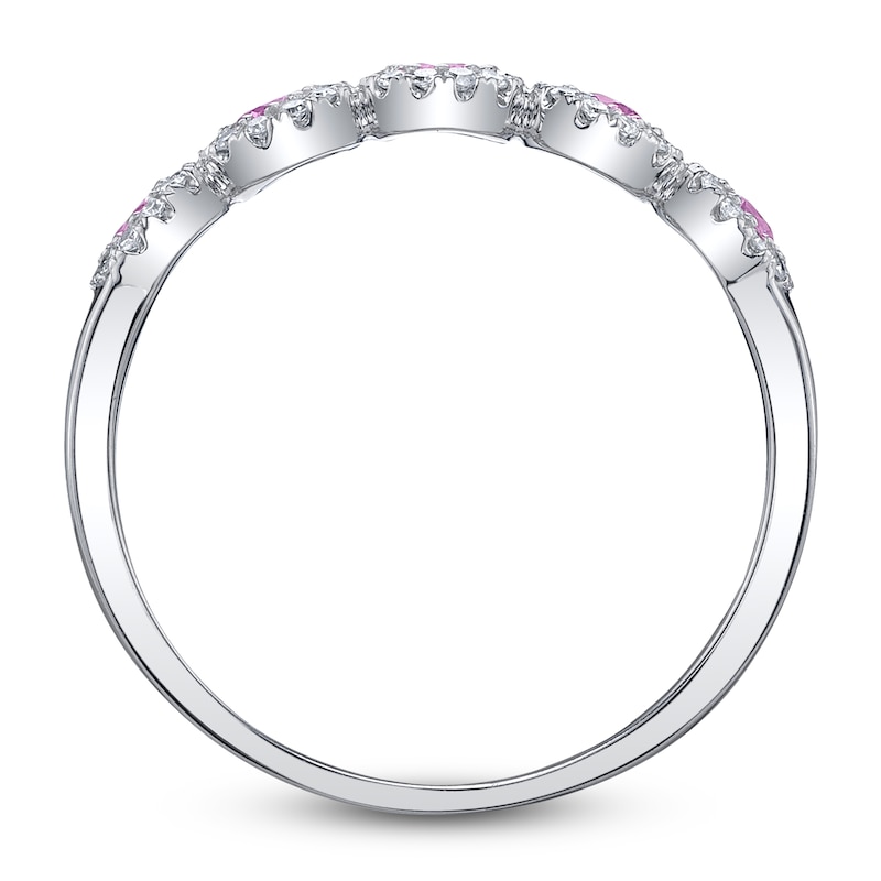 Main Image 4 of Shy Creation Natural Pink Sapphire & Diamond Five-Stone Ring 1/8 ct tw 14K White Gold