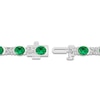 Thumbnail Image 3 of Oval-Cut Lab-Created Emerald & Round-Cut White Lab-Created Sapphire Bracelet Sterling Silver 7.25"