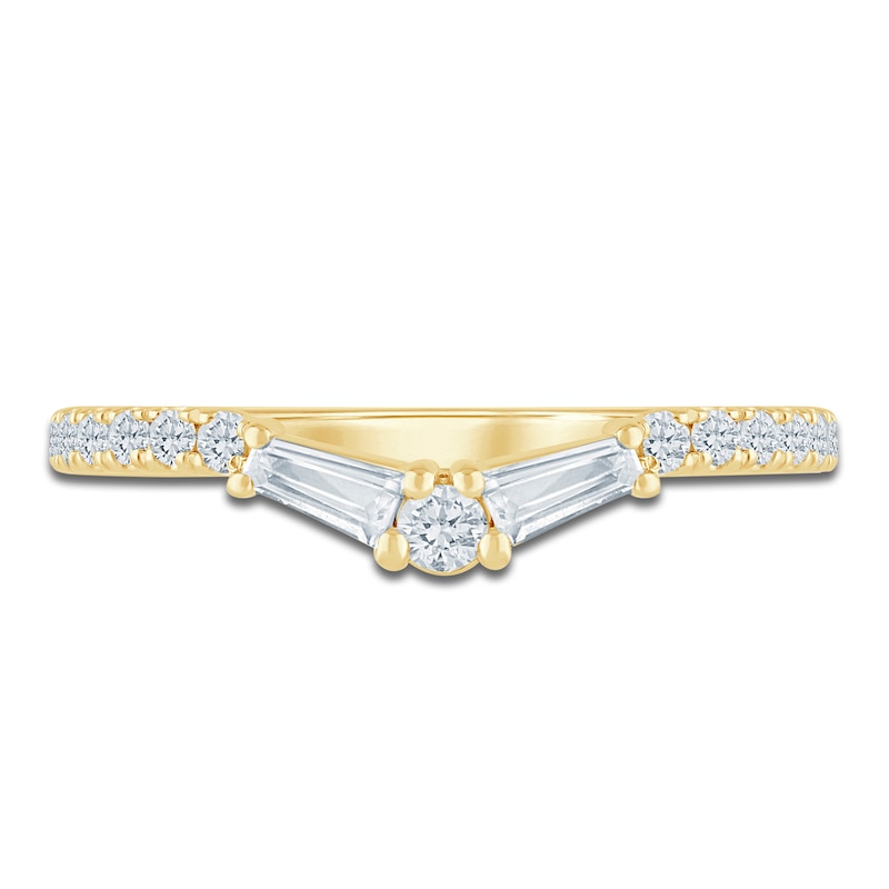 Main Image 3 of Pnina Tornai Baguette & Round-Cut Lab-Grown Diamond Contour Anniversary Ring 1/2 ct tw 14K Yellow Gold