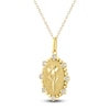 Thumbnail Image 2 of Violet Birth Flower Diamond Necklace 1/4 ct tw 10K Yellow Gold 18"