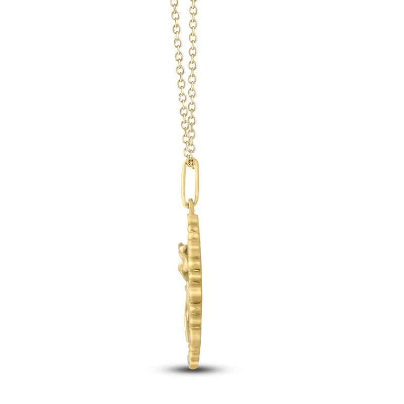 Main Image 3 of Violet Birth Flower Diamond Necklace 1/4 ct tw 10K Yellow Gold 18"