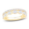 Thumbnail Image 1 of Pear-Shaped & Round-Cut Diamond Two-Row Anniversary Ring 1-1/4 ct tw 14K Yellow Gold
