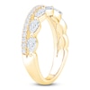 Thumbnail Image 2 of Pear-Shaped & Round-Cut Diamond Two-Row Anniversary Ring 1-1/4 ct tw 14K Yellow Gold