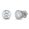 Thumbnail Image 2 of Round-Cut Lab-Grown Diamond Bezel-Set Solitaire Stud Earrings 2 ct tw 18K White Gold (VS2/F)