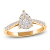 Thumbnail Image 1 of Multi-Diamond Pear-Shaped Promise Ring 1/3 ct tw 10K Yellow Gold