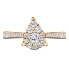 Thumbnail Image 3 of Multi-Diamond Pear-Shaped Promise Ring 1/3 ct tw 10K Yellow Gold