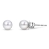 Thumbnail Image 1 of Cultured Pearl Stud Earrings 14K White Gold 5-5.5mm