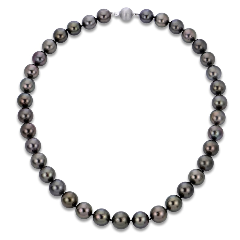 Main Image 1 of Tahitian Cultured Pearl Necklace 14K White Gold 10.5-13mm 18"