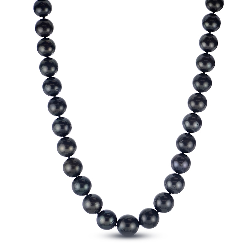Main Image 2 of Tahitian Cultured Pearl Necklace 14K White Gold 10.5-13mm 18"