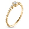 Thumbnail Image 2 of Lab-Grown Diamond Bezel-Set Beaded Stacking Ring 1/5 ct tw 14K Yellow Gold