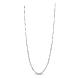 Round & Emerald-Cut Lab-Grown Diamond Necklace 9 ct tw 14K White Gold 18"