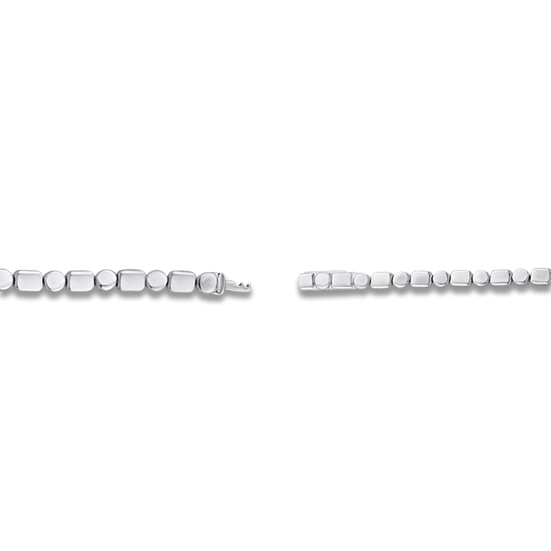 Main Image 3 of Round & Emerald-Cut Lab-Grown Diamond Necklace 9 ct tw 14K White Gold 18"