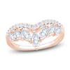 Thumbnail Image 1 of Marquise & Round-Cut Lab-Grown Diamond Contour Anniversary Ring 1 ct tw 14K Rose Gold