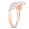 Thumbnail Image 2 of Marquise & Round-Cut Lab-Grown Diamond Contour Anniversary Ring 1 ct tw 14K Rose Gold