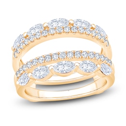 Marquise & Round-Cut Lab-Grown Diamond Multi-Row Enhancer Ring 1-1/2 ct tw 14K Yellow Gold