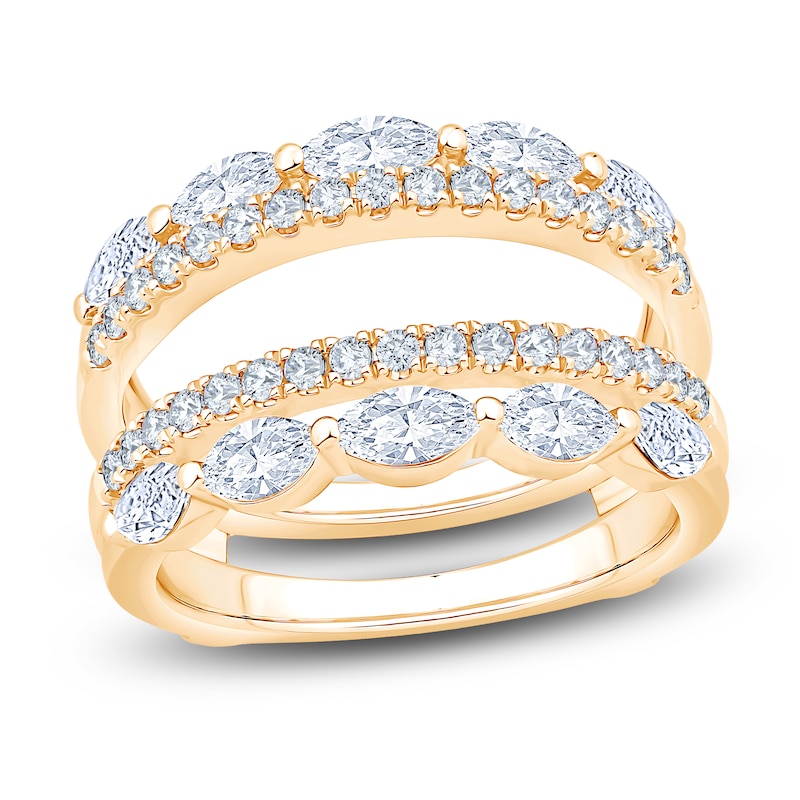 Main Image 1 of Marquise & Round-Cut Lab-Grown Diamond Multi-Row Enhancer Ring 1-1/2 ct tw 14K Yellow Gold