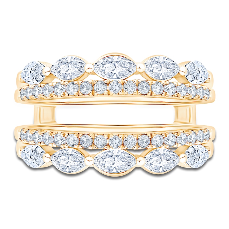 Main Image 2 of Marquise & Round-Cut Lab-Grown Diamond Multi-Row Enhancer Ring 1-1/2 ct tw 14K Yellow Gold