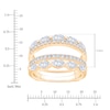 Thumbnail Image 4 of Marquise & Round-Cut Lab-Grown Diamond Multi-Row Enhancer Ring 1-1/2 ct tw 14K Yellow Gold