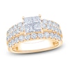 Thumbnail Image 1 of Certified Princess-Cut Quad Diamond Engagement Ring 2 ct tw 14K Yellow Gold