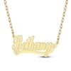 Thumbnail Image 1 of Diamond Accent Hearts Name Necklace 24K Yellow Gold-Plated Sterling Silver 18"