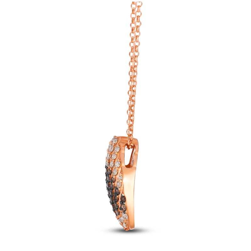 Main Image 2 of Le Vian Chocolate Ombré Diamond Oval Pendant Necklace 1-1/4 ct tw 14K Honey Gold 19"