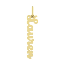 Sterling Silver or 10K Gold Vertical Nameplate Charm (1 Name)