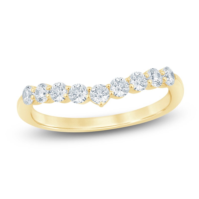 Main Image 1 of Lab-Grown Diamond Chevron Anniversary Ring 1/2 ct tw 14K Yellow Gold