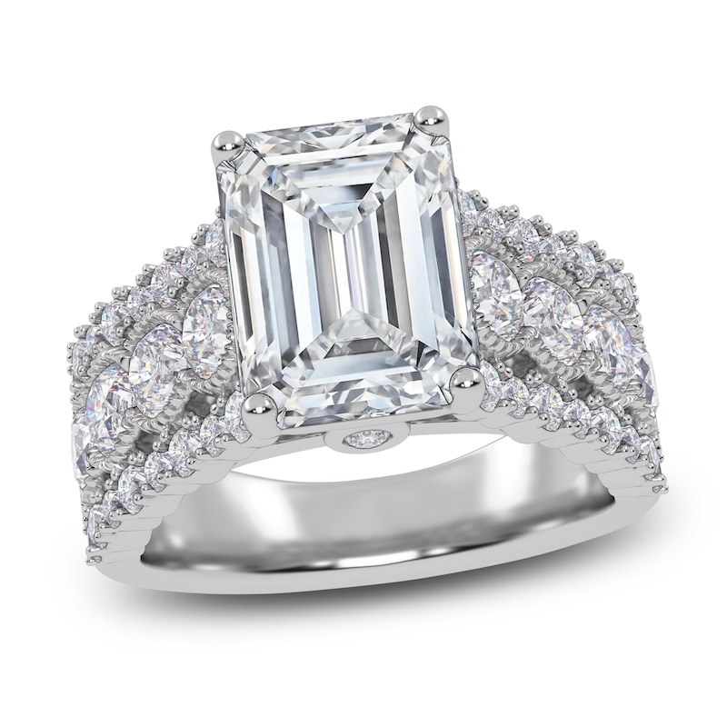 Main Image 1 of Emerald-Cut Lab-Grown Diamond Engagement Ring 4-3/4 ct tw 14K White Gold