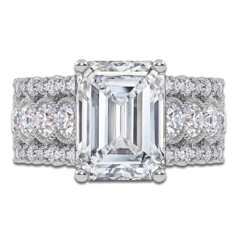 Main Image 3 of Emerald-Cut Lab-Grown Diamond Engagement Ring 4-3/4 ct tw 14K White Gold